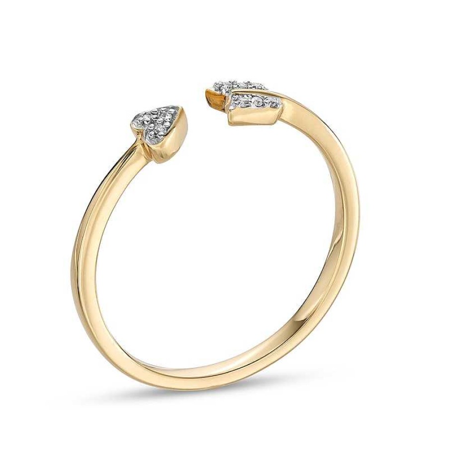 Banter Diamond Accent Heart Arrow Wrap Ring In 10K Gold Rings