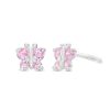 Banter Child'S Pink Cubic Zirconia Butterfly Stud Earrings In 10K White Gold Earrings