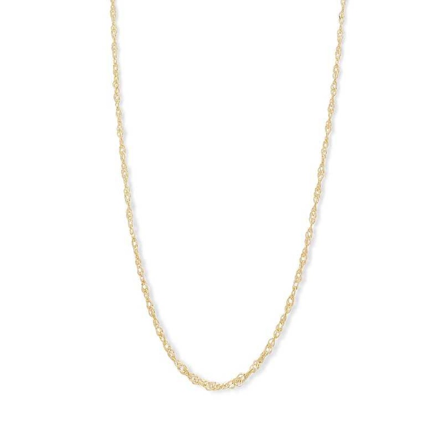 Banter 020 Gauge Solid Singapore Chain Necklace In 10K Solid Gold - 16" Necklaces