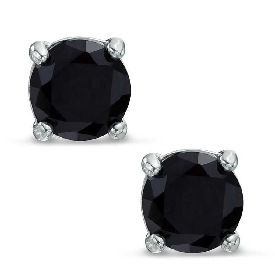 Banter 5Mm Black Cubic Zirconia Solitaire Stud Earrings In Sterling Silver Earrings