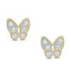 Banter Child'S Cubic Zirconia Butterfly Stud Earrings In 14K Gold Earrings