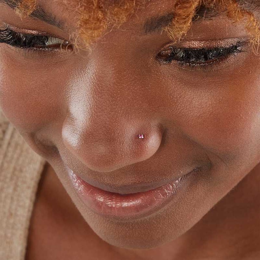 Banter Semi-Solid Sterling Silver Crystal Nose Stud Set - 22G Nose