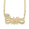 Banter Script Name With Crown And Heart Curb Chain Necklace In Solid Sterling Silver In 14K Gold Plate (1 Line) - 18" Necklaces