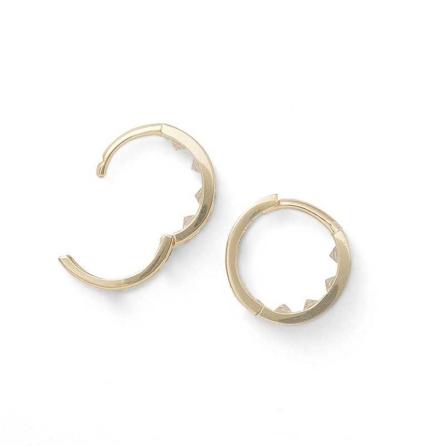 Banter Cubic Zirconia Huggie Hoop Earrings In 14K Solid Gold Earrings