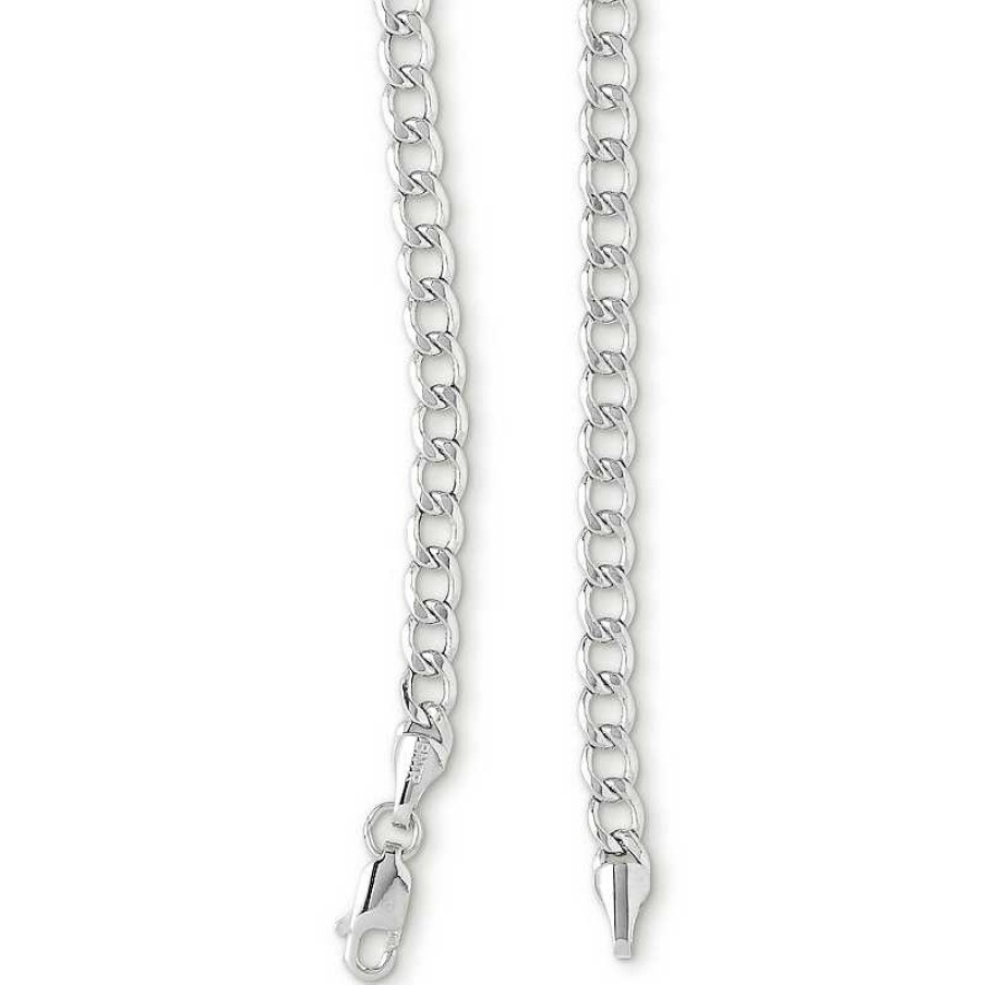 Banter 10K Hollow White Gold Beveled Curb Chain - 24" Necklaces