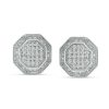 Banter Cubic Zirconia Frame Octagon Stud Earrings In Solid Sterling Silver Earrings