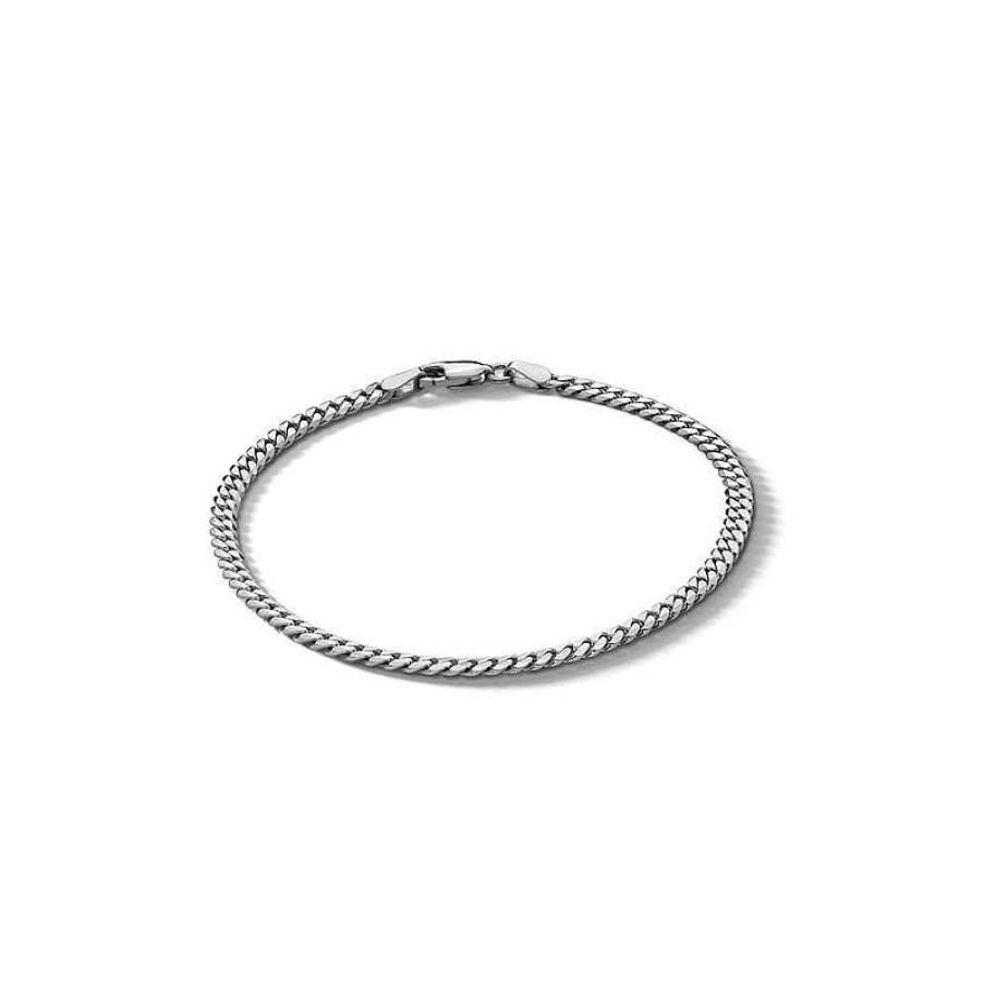 Banter Sterling Silver Diamond-Cut Curb Chain Bracelet Made In Italy - 7.5" Bracelets