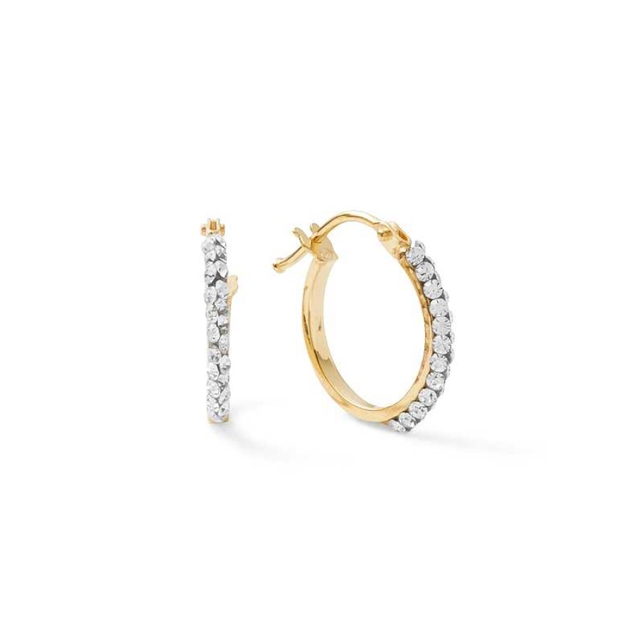 Banter Made In Italy Crystal Hoop Earrings In 10K Gold Earrings