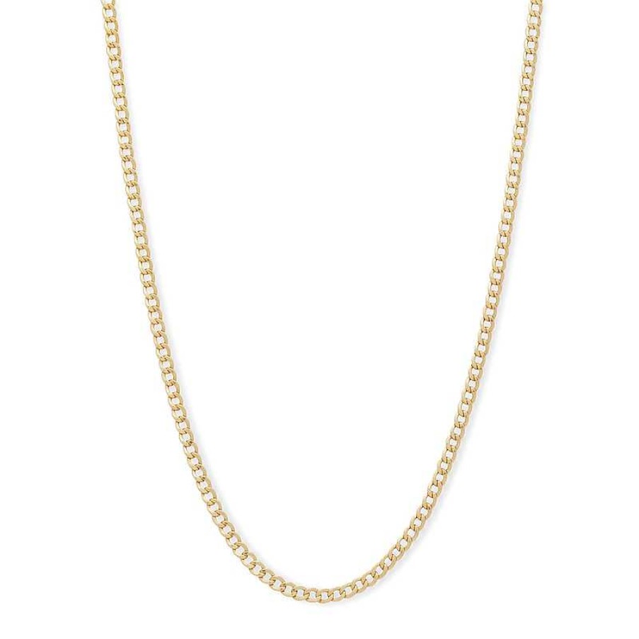 Banter 050 Gauge Curb Chain Necklace In 14K Hollow Gold Bonded Sterling Silver - 18" Necklaces