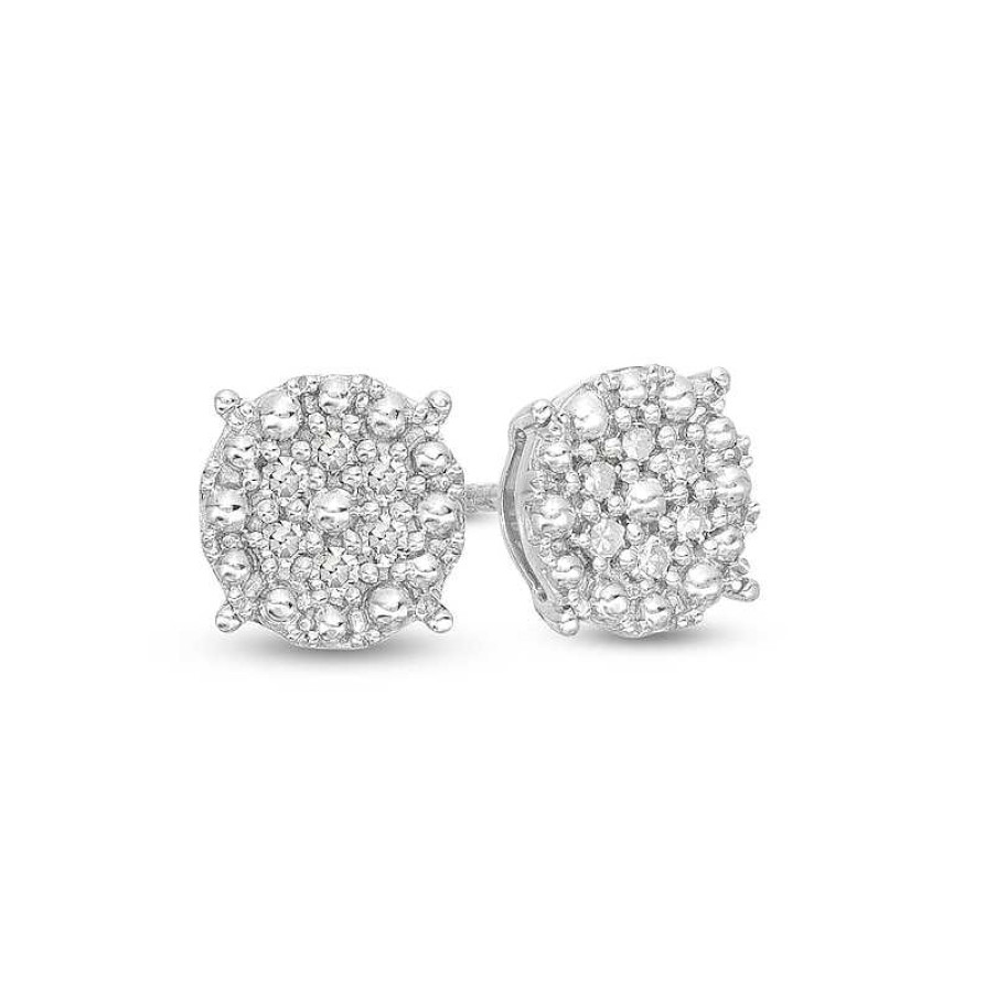 Banter 1/10 Ct. T.W. Diamond Round Cluster Stud Earrings In Sterling Silver Earrings