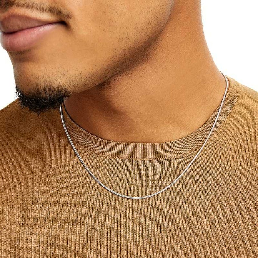 Banter Made In Italy 035 Gauge Solid Snake Chain Necklace In Sterling Silver - 20" Necklaces