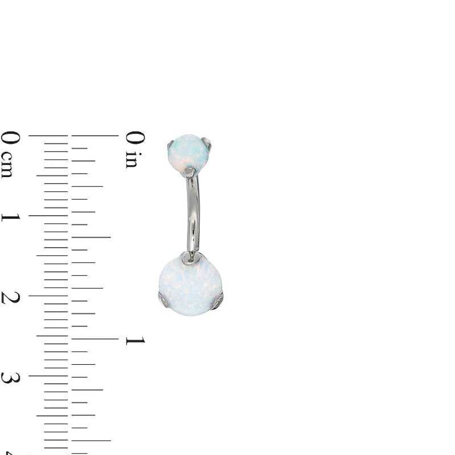 Banter Titanium Simulated Opal Belly Button Ring - 14G 7/16" Belly Button