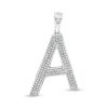 Banter Cubic Zirconia Pav "A" Block Initial Necklace Charm In Solid Sterling Silver Charms