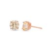 Banter 6Mm Champagne Cubic Zirconia Solitaire Stud Earrings In 14K Rose Gold Earrings