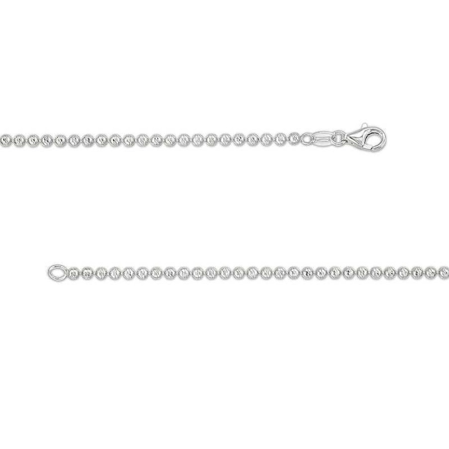 Banter Made In Italy Diamond-Cut Beaded Chain Necklace In Solid Sterling Silver - 18" Necklaces