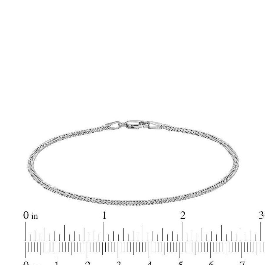 Banter Sterling Silver Diamond Cut Curb Chain Bracelet Made In Italy - 7.5" Bracelets