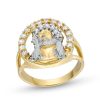 Banter 10K Hollow Gold Cz Halo Jesus Ring - Size 10.5 Rings