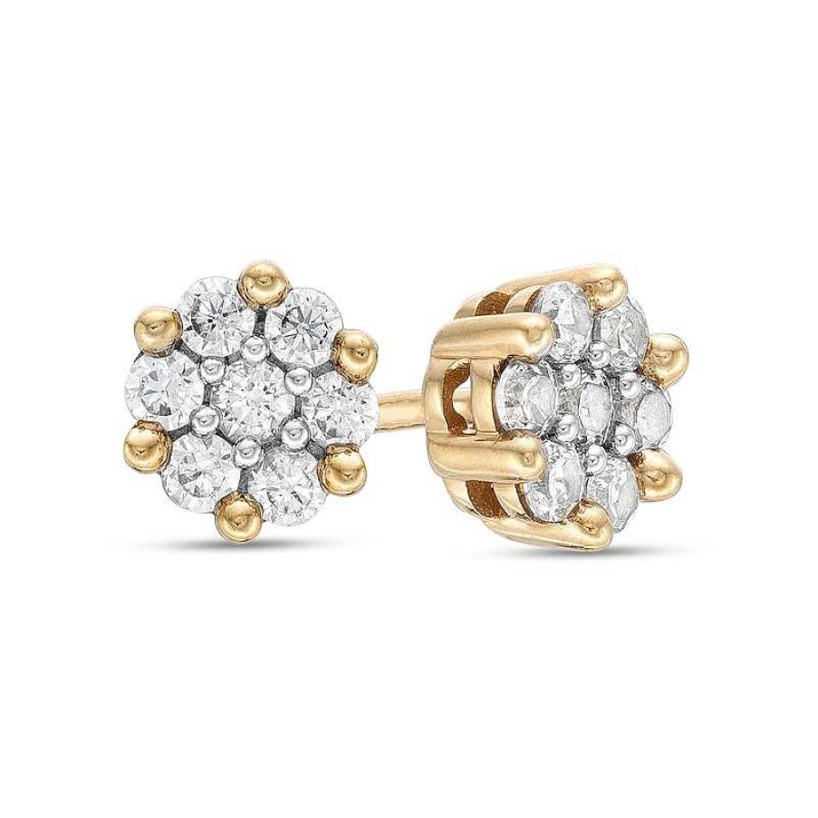 Banter 1/4 Ct. T.W. Composite Diamond Flower Stud Earrings In 10K Gold Earrings