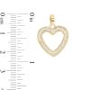 Banter Cubic Zirconia Heart Outline Necklace Charm In 10K Semi-Solid Gold Charms