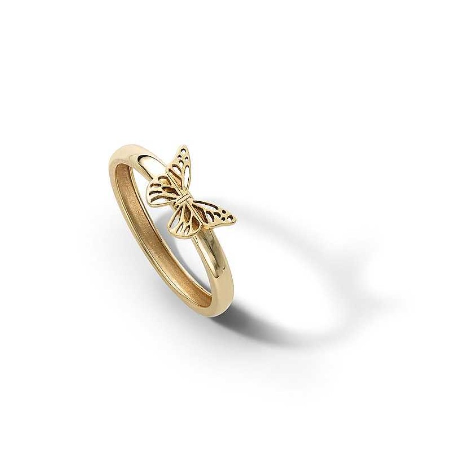 Banter 10K Solid Gold Butterfly Shank Ring - Size 7.5 Rings