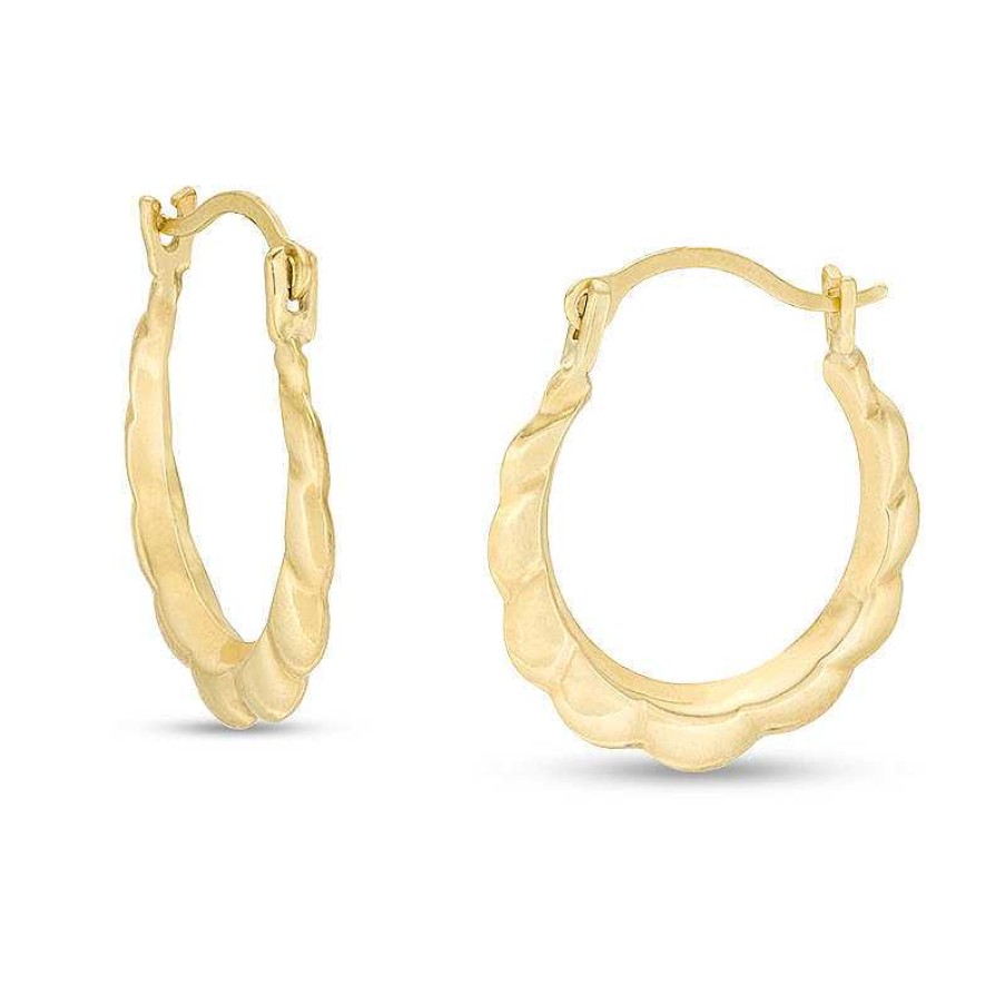 Banter Child'S Puffed Scallop Hoop Earrings In 10K Gold Earrings