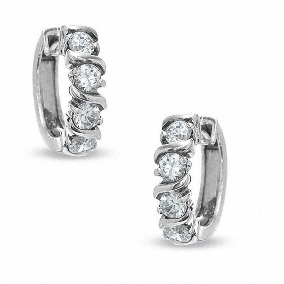 Banter Cubic Zirconia Sterling Silver S Hoop Earrings Earrings