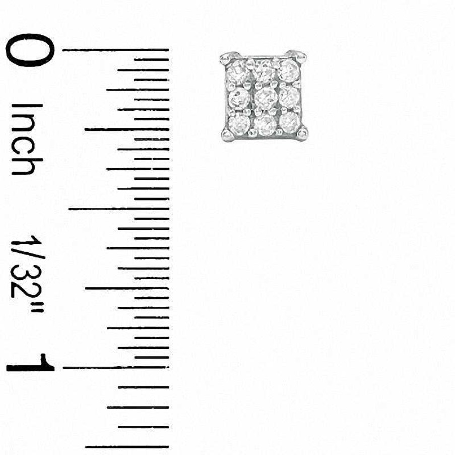 Banter Diamond Accent Square Composite Stud Earrings In Sterling Silver Earrings