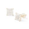 Banter 14K Solid Gold Cz Square Solitaire Studs Earrings