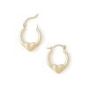 Banter 15.75Mm Satin Heart Hoop Earrings In 10K Stamp Hollow Gold Earrings