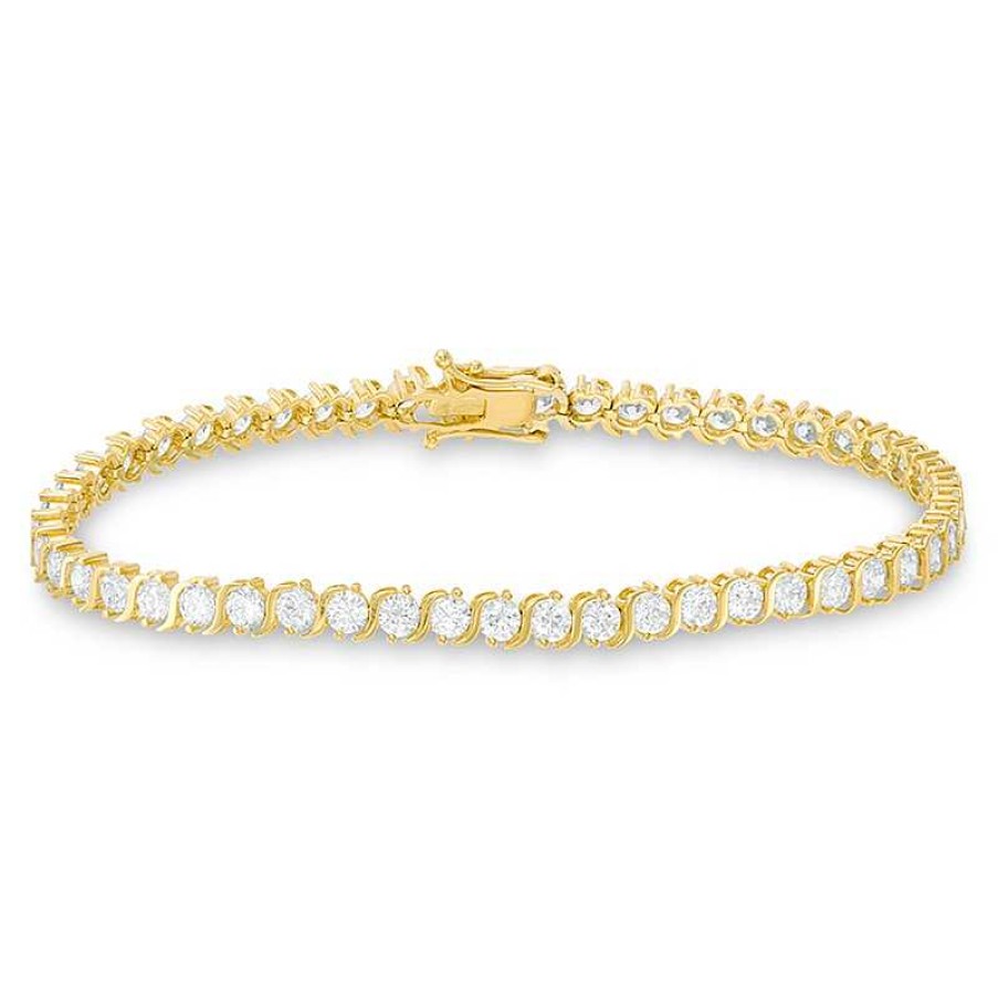 Banter Cubic Zirconia Tennis Bracelet In Sterling Silver With 14K Gold Plate - 7.25" Bracelets