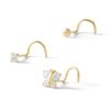 Banter 14K Semi-Solid, Hollow, And Solid Gold Cz Nose Stud Set - 22G Nose