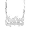 Banter Beaded Heart Nameplate Curb Chain Necklace In Sterling Silver Necklaces