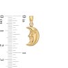 Banter 17 X 9Mm Puff Man In The Crescent Moon Necklace Charm In 10K Stamp Hollow Gold Charms