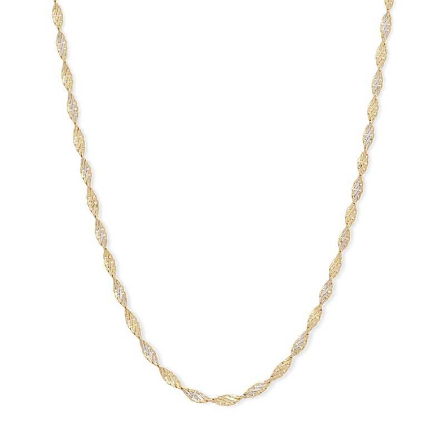 Banter 030 Gauge Dorica Rope Chain Necklace In 10K Solid Two-Tone Gold - 18" Necklaces