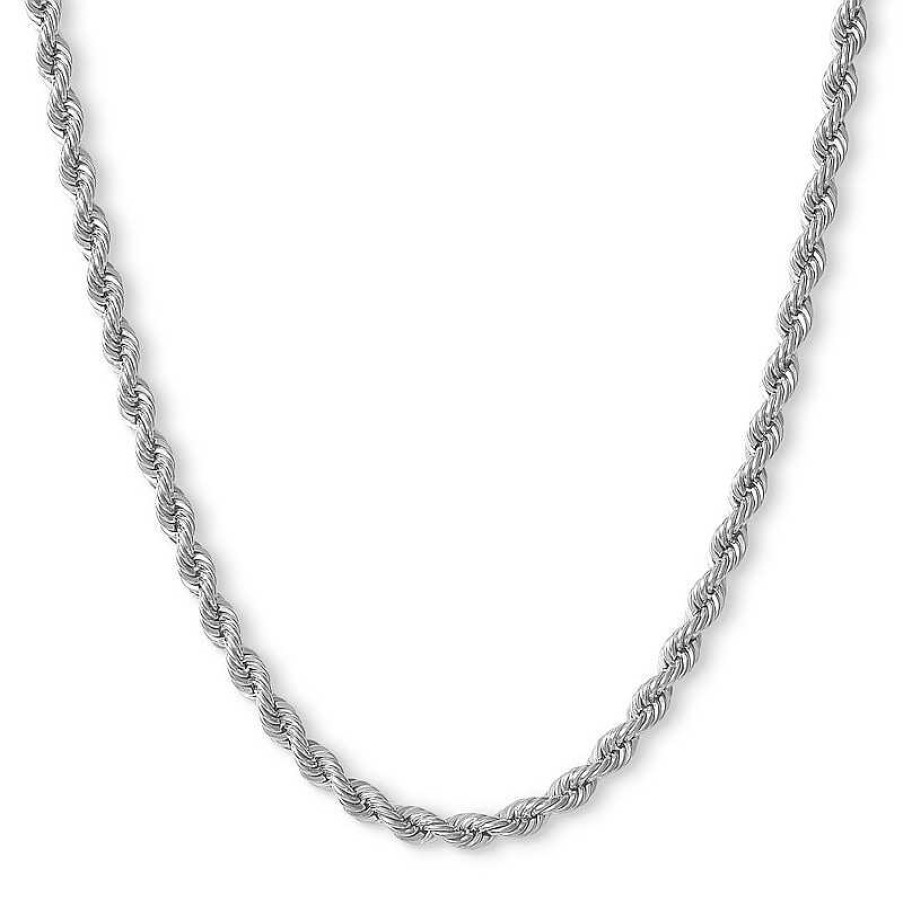 Banter 10K Hollow White Gold Rope Chain - 18" Necklaces