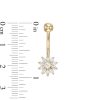 Banter 014 Gauge Marquise And Round Cubic Zirconia Flower Belly Button Ring In 10K Gold Belly Button