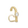 Banter 14K Solid Gold Cz Bead J-Hoop Nose Stud - 20G Nose