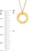 Banter Cubic Zirconia Engravable Circle Pendant Necklace In Sterling Silver With 14K Gold Plate - 18" Necklaces