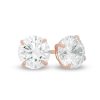 Banter 14K Solid Rose Gold Cz Solitaire Studs Earrings