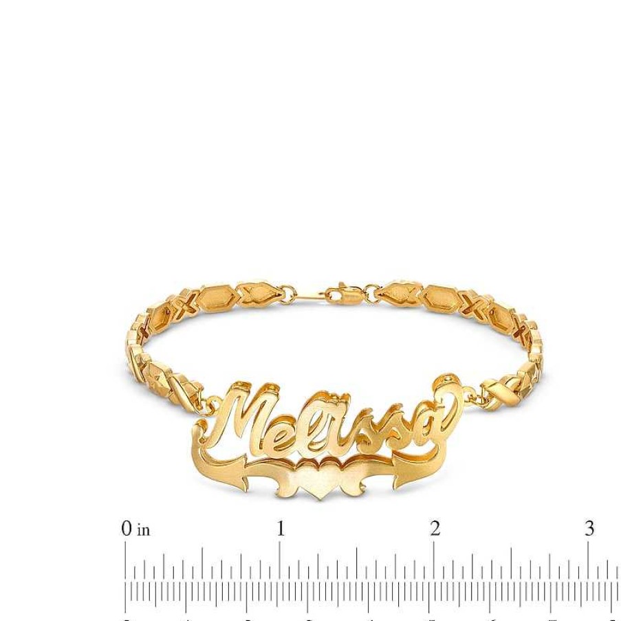 Banter Personalized Script Name Xo Stampato Bracelet In Sterling Silver With 14K Gold Plate Bracelets