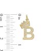 Banter Cubic Zirconia "B" Initial With Crown Necklace Charm In 10K Solid Gold Charms