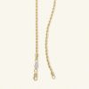 Banter 016 Gauge Rope Chain Necklace In 10K Solid Gold Bonded Sterling Silver - 20" Necklaces