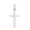 Banter Small Diamond-Cut Cross Necklace Charm In 10K Stamp Hollow White Gold Charms