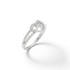 Banter Cubic Zirconia Double Heart Split Shank Ring In Sterling Silver Rings