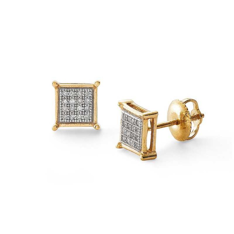 Banter 1/10 Ct. T.W. Diamond Micro Square Earrings In 10K Gold Earrings