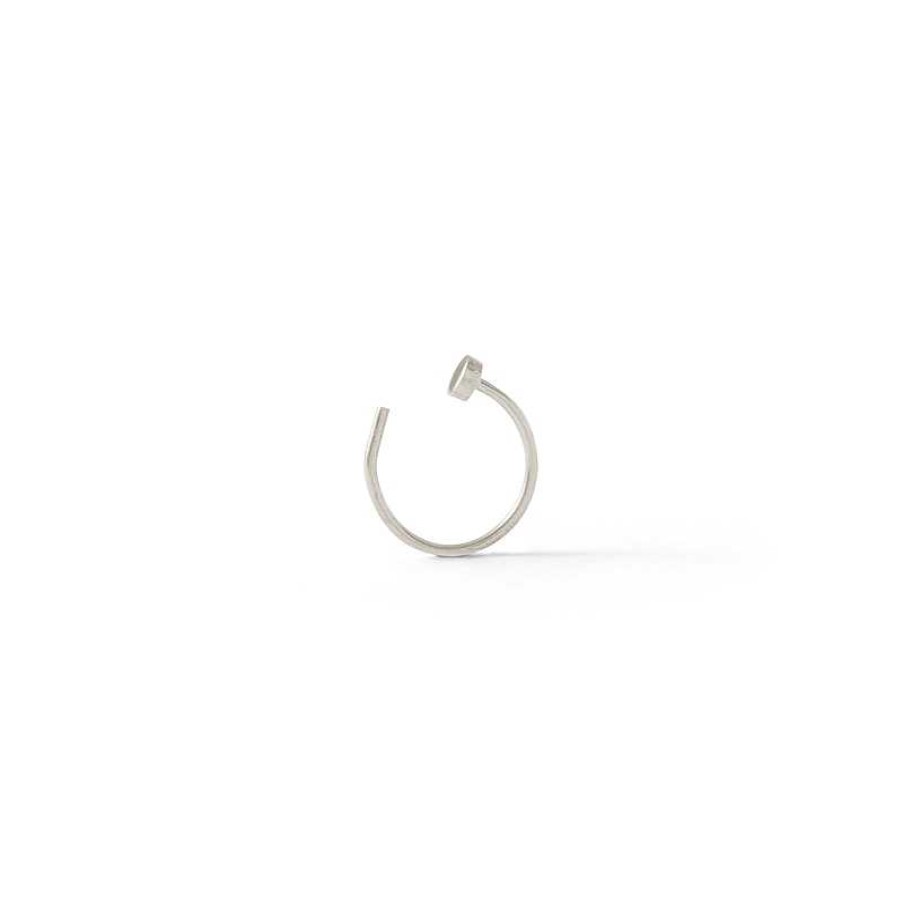 Banter 14K Solid White Gold Nose Ring - 22G 5/16" Nose