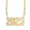 Banter Bold Number Personalized Chain Necklace In Solid Sterling Silver With 14K Gold Plate (1 Line) Necklaces