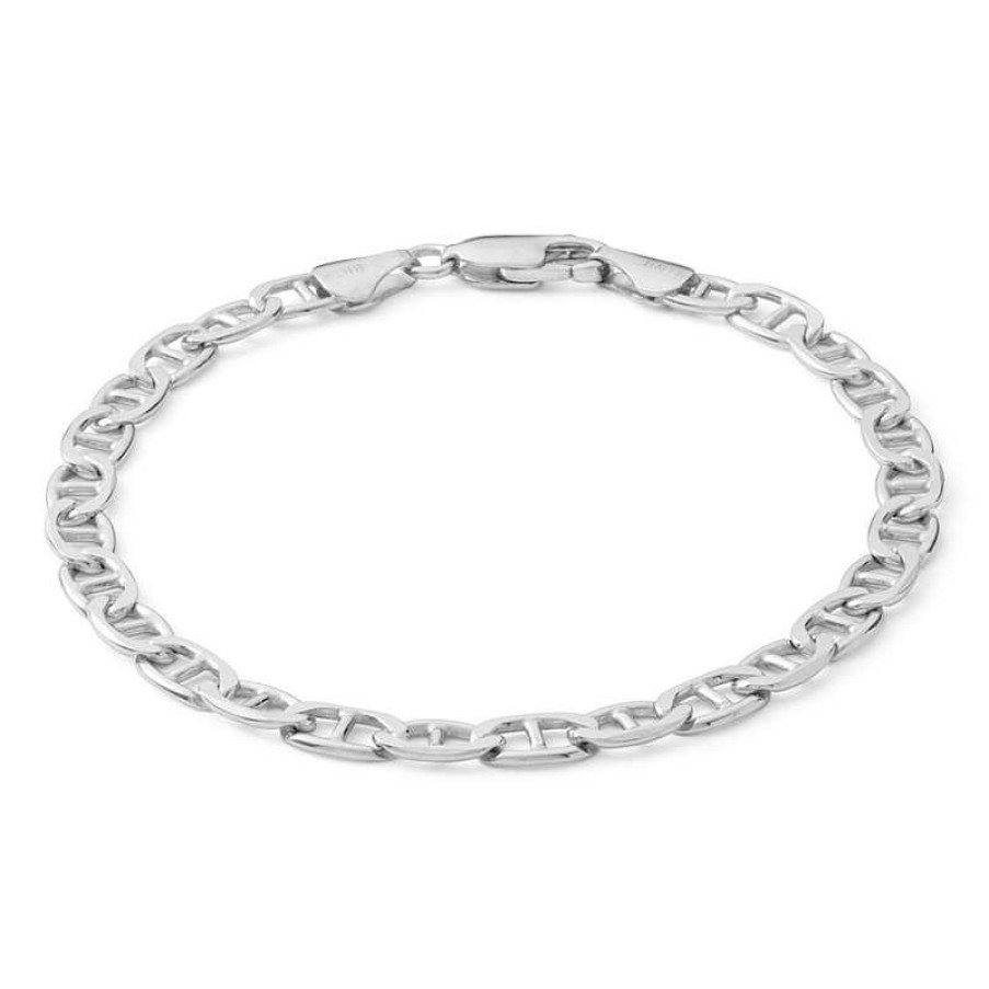 Banter Made In Italy 120 Gauge Flat Mariner Link Chain Bracelet In Solid Sterling Silver - 8" Bracelets