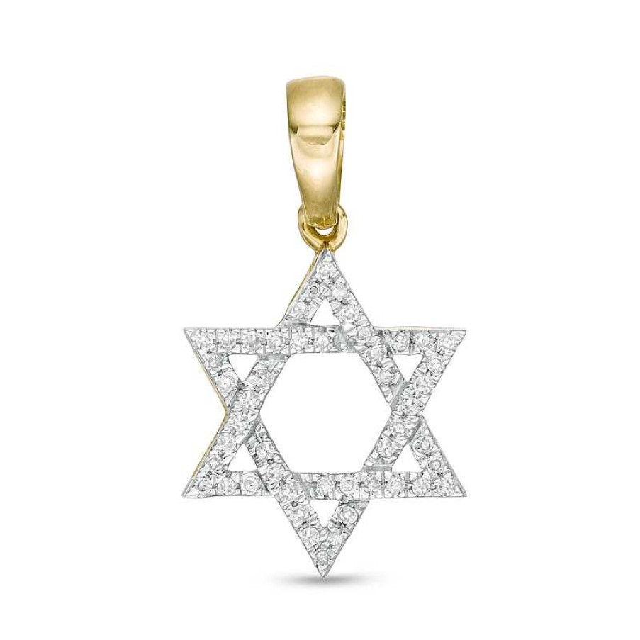 Banter 1/10 Ct. T.W. Diamond Star Of David Necklace Charm In 10K Gold Charms