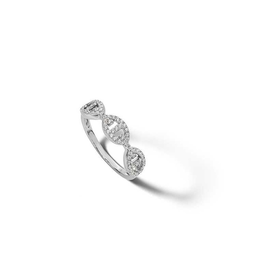 Banter Sterling Silver Cz Gucci Chain Link Ring - Size 7 Rings